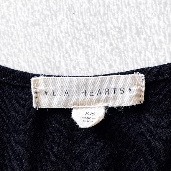 PacSun LA Hearts Black Ruffle Lace Up Cami Tank XS - Picture 14 of 15